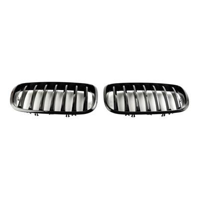 Calandre Avant BMW X5 E70 X6 E71 Noir Brillant 2007-2014 - vue de trois-quarts - Becquet Voiture
