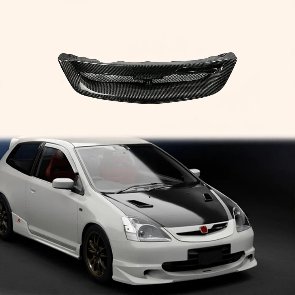 Calandre Avant Carbone Honda Civic Type R EP3 2004-2005 - vue de face - Becquet Voiture