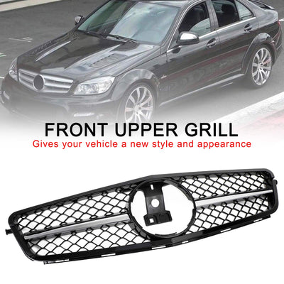 Calandre Avant Chrome Mercedes Classe C W204 2008-2014 - installé sur véhicule - Becquet Voiture