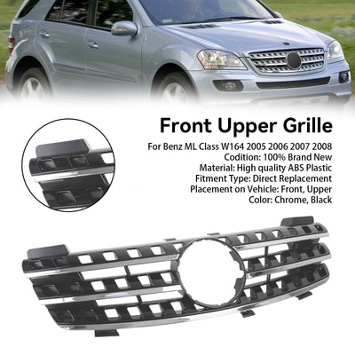 Calandre Avant Chrome Noir Mercedes ML W164 2005-2008 - vue arrière - Becquet Voiture
