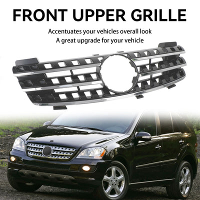 Calandre Avant Chrome Noir Mercedes ML W164 2005-2008 - vue de trois-quarts - Becquet Voiture