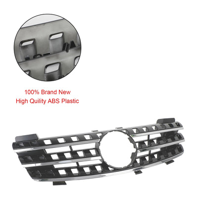 Calandre Avant Chrome Noir Mercedes ML W164 2005-2008 - vue rapprochée - Becquet Voiture