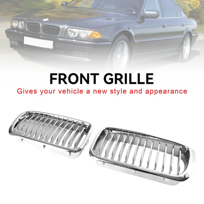 Calandre Avant Chromée 2 Pièces BMW Série 7 E38 1994-2001 - installé sur véhicule - Becquet Voiture