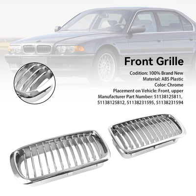 Calandre Avant Chromée 2 Pièces BMW Série 7 E38 1994-2001 - vue arrière - Becquet Voiture