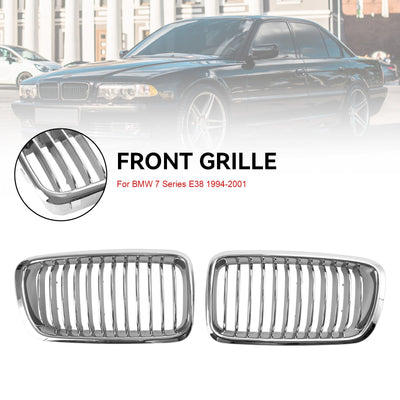 Calandre Avant Chromée 2 Pièces BMW Série 7 E38 1994-2001 - vue de profil - Becquet Voiture