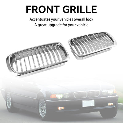 Calandre Avant Chromée 2 Pièces BMW Série 7 E38 1994-2001 - vue de trois-quarts - Becquet Voiture