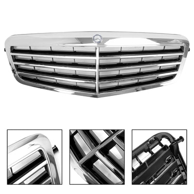 Calandre Avant Chromée Mercedes Classe E W212 2010-2013 - détail du montage - Becquet Voiture