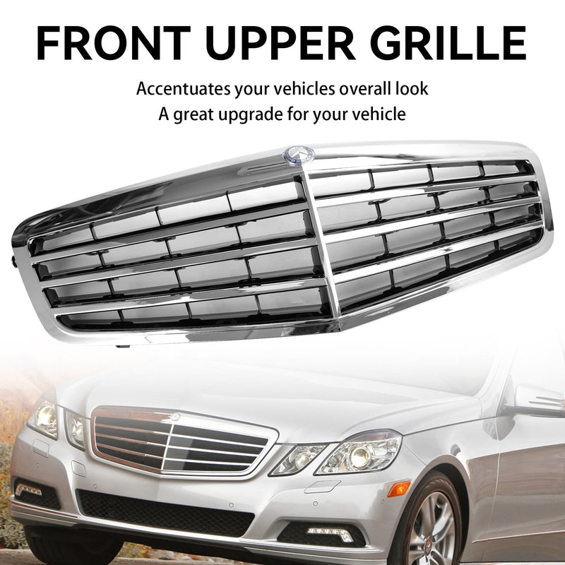 Verchromter Kühlergrill Mercedes E-Klasse W212 2010–2013 - am Fahrzeug montiert - Becquet Voiture