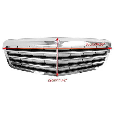 Calandre Avant Chromée Mercedes Classe E W212 2010-2013 - vue de trois-quarts - Becquet Voiture