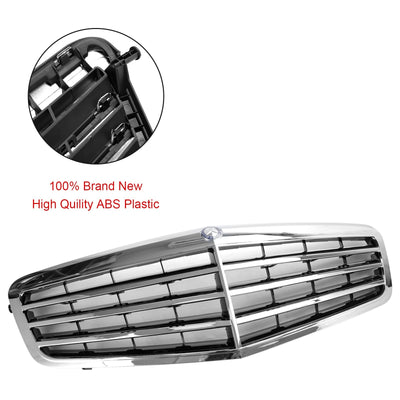 Calandre Avant Chromée Mercedes Classe E W212 2010-2013 - vue rapprochée - Becquet Voiture