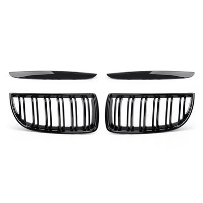 Calandre Avant Double Lame Noir Brillant BMW E90 Berline Wagon 2004-2007 - détail du montage - Becquet Voiture
