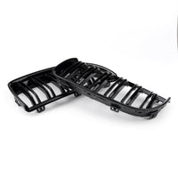 Calandre Avant Double Lame Noir Brillant BMW E90 Berline Wagon 2004-2007 - en situation - Becquet Voiture