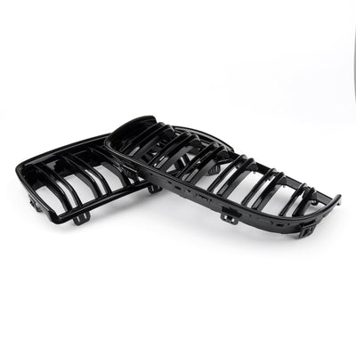 Calandre Avant Double Lame Noir Brillant BMW E90 Berline Wagon 2004-2007 - en situation - Becquet Voiture