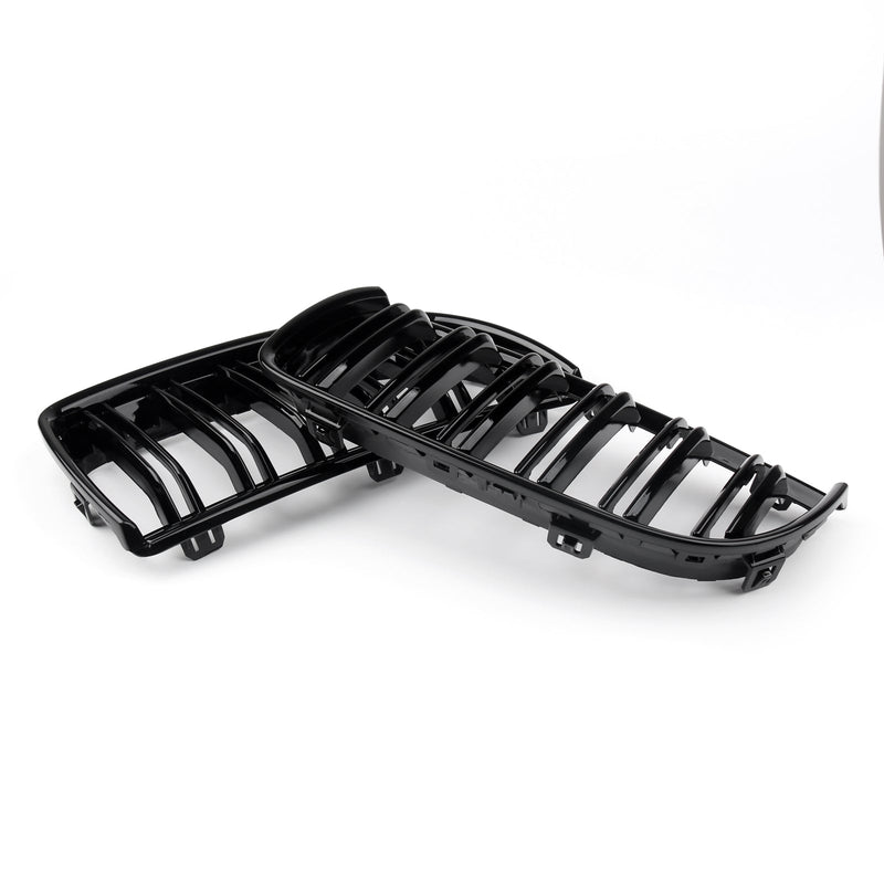Calandre Avant Double Lame Noir Brillant BMW E90 Berline Wagon 2004-2007 - en situation - Becquet Voiture