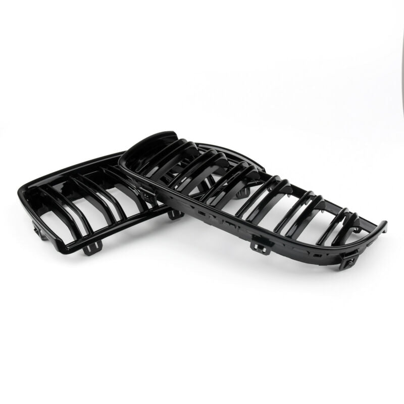 Calandre Avant Double Lame Noir Brillant BMW E90 Berline Wagon 2004-2007 - installé sur véhicule - Becquet Voiture