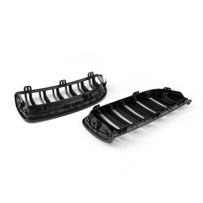 Calandre Avant Double Lame Noir Brillant BMW E90 Berline Wagon 2004-2007 - packshot studio - Becquet Voiture