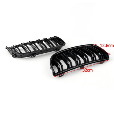 Calandre Avant Double Lame Noir Brillant BMW E90 Berline Wagon 2004-2007 - vue de dessus - Becquet Voiture