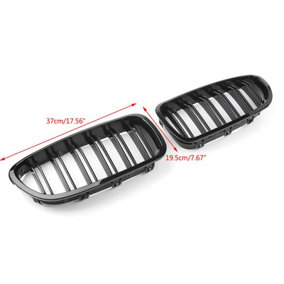 Calandre Avant Double Ligne BMW Série 5 F10 F18 2010-2016 - vue de trois-quarts - Becquet Voiture