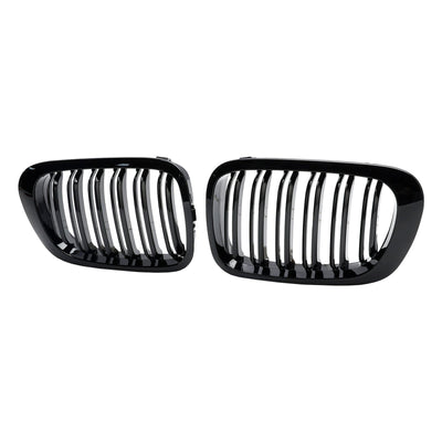 Calandre Avant Double Ligne Noir Brillant BMW E46 Coupé Cabriolet 1998-2001 - installé sur véhicule 2 - Becquet Voiture