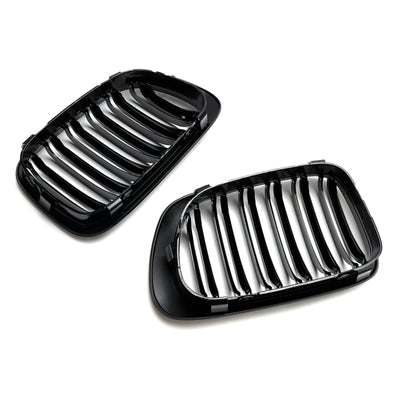 Calandre Avant Double Ligne Noir Brillant BMW E46 Coupé Cabriolet 1998-2001 - vue de dessus 2 - Becquet Voiture