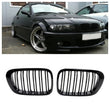 Calandre Avant Double Ligne Noir Brillant BMW E46 Coupé Cabriolet 1998-2001