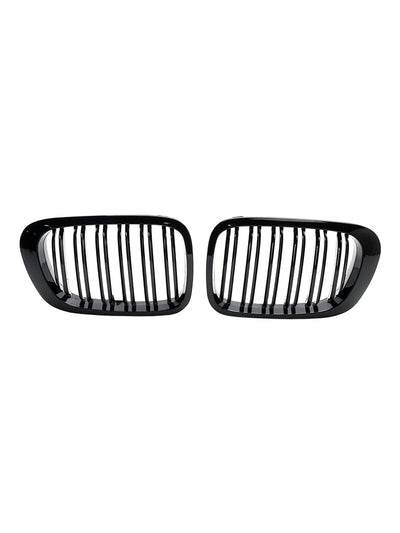 Calandre Avant Double Ligne Noir Brillant BMW E46 Coupé Cabriolet 1998-2001 - vue de profil 2 - Becquet Voiture