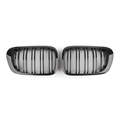 Calandre Avant Double Ligne Noir Brillant BMW E46 Coupé Cabriolet 1998-2001 - vue de profil - Becquet Voiture
