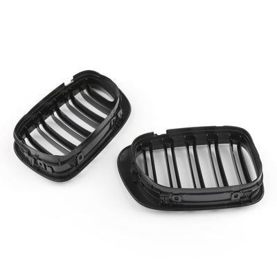 Calandre Avant Double Ligne Noir Brillant BMW E46 Coupé Cabriolet 1998-2001 - vue de trois-quarts - Becquet Voiture
