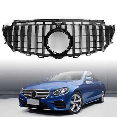 Calandre Avant Mercedes W213 AMG 2016-2019 Noir Brillant - vue de trois-quarts - Becquet Voiture