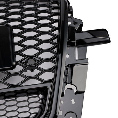 Calandre Avant Nid d'Abeille Noir Brillant Audi Q5 2013-2017 - détail du montage - Becquet Voiture