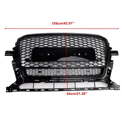 Calandre Avant Nid d'Abeille Noir Brillant Audi Q5 2013-2017 - vue de profil - Becquet Voiture