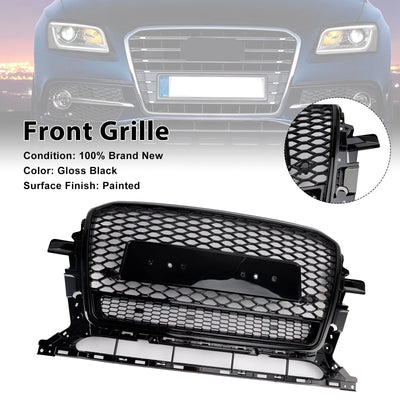Calandre Avant Nid d'Abeille Noir Brillant Audi Q5 2013-2017 - vue de trois-quarts - Becquet Voiture