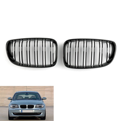 Calandre Avant Noir Brillant BMW Série 1 E81 E87 E82 E88 128i 135i 2008-2012 - vue de face - Becquet Voiture