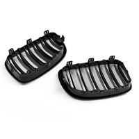 Gloss Black Front Grille BMW 1 Series E81 E87 E82 E88 128i 135i 2008-2012 - side view - Becquet Voiture