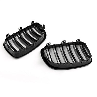 Calandre Avant Noir Brillant BMW Série 1 E81 E87 E82 E88 128i 135i 2008-2012 - vue de profil - Becquet Voiture