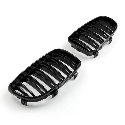 Calandre Avant Noir Brillant BMW Série 1 E81 E87 E82 E88 128i 135i 2008-2012 - vue de trois-quarts - Becquet Voiture