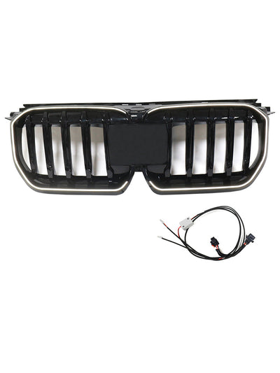 Calandre Avant Noir Brillant BMW X1 U11 U12 2023-2024 - vue de face - Becquet Voiture