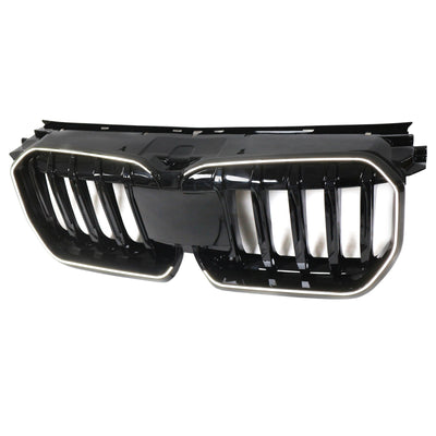 Calandre Avant Noir Brillant BMW X1 U11 U12 2023-2024 - vue de trois-quarts 2 - Becquet Voiture