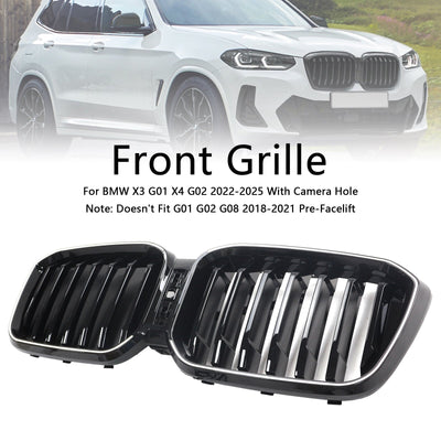 Calandre Avant Noir Brillant BMW X3 G01 X4 G02 2022-2025 - vue arrière - Becquet Voiture
