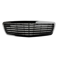 Kühlergrill Schwarz Glänzend Mercedes E-Klasse W211 2002-2006 - Vorderansicht - Becquet Voiture