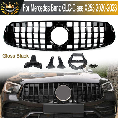 Calandre Avant Noir Brillant Mercedes GLC X253 GLC43 AMG 2020-2023 - vue de face - Becquet Voiture