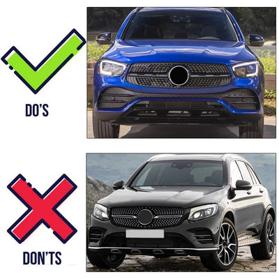 Calandre Avant Noir Brillant Mercedes GLC X253 GLC43 AMG 2020-2023 - vue de profil - Becquet Voiture
