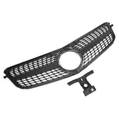 Calandre Avant Noir Chrome Mercedes Classe C W204 2008-2014 - en situation - Becquet Voiture