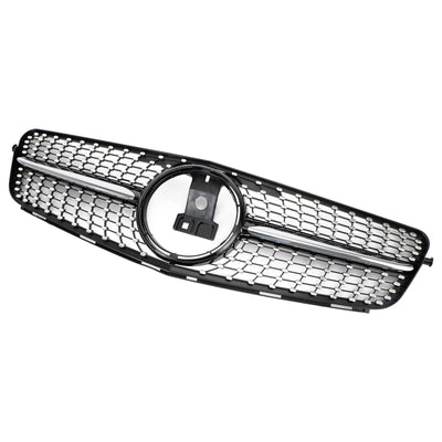 Calandre Avant Noir Chrome Mercedes Classe C W204 2008-2014 - installé sur véhicule 2 - Becquet Voiture