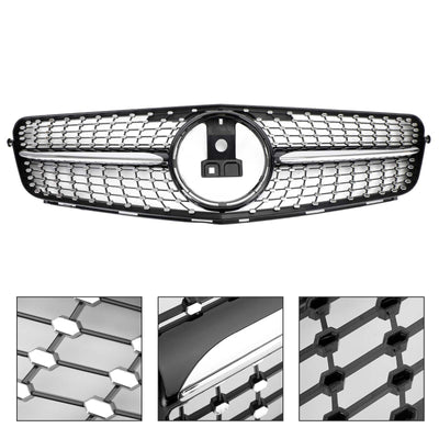 Calandre Avant Noir Chrome Mercedes Classe C W204 2008-2014 - installé sur véhicule - Becquet Voiture