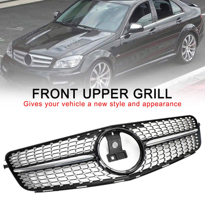 Calandre Avant Noir Chrome Mercedes Classe C W204 2008-2014 - vue arrière - Becquet Voiture