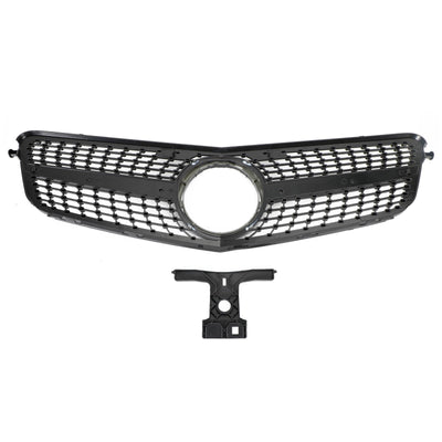 Calandre Avant Noir Chrome Mercedes Classe C W204 2008-2014 - vue de dessus - Becquet Voiture