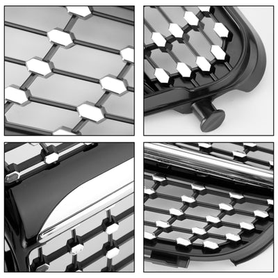 Calandre Avant Noir Chrome Mercedes Classe C W204 2008-2014 - vue de face 2 - Becquet Voiture