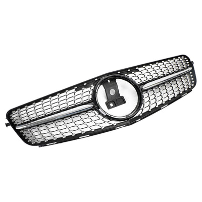Calandre Avant Noir Chrome Mercedes Classe C W204 2008-2014 - vue de trois-quarts 2 - Becquet Voiture