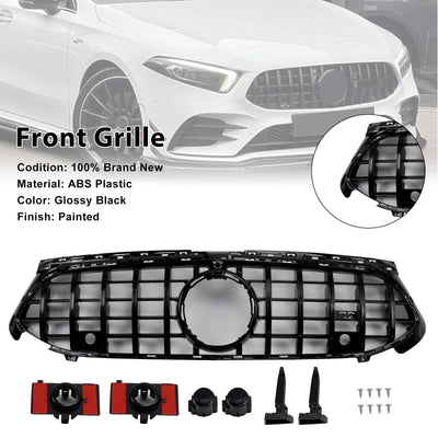 Calandre Avant Noire Brillante Mercedes Classe A W177 A35 A180 2023-2025 - vue de profil - Becquet Voiture
